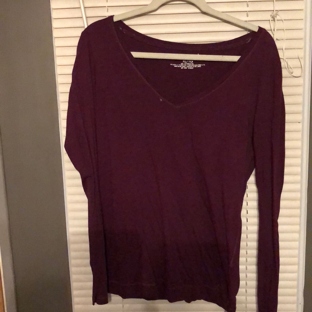 Aeropostale basic maroon long sleeve tee